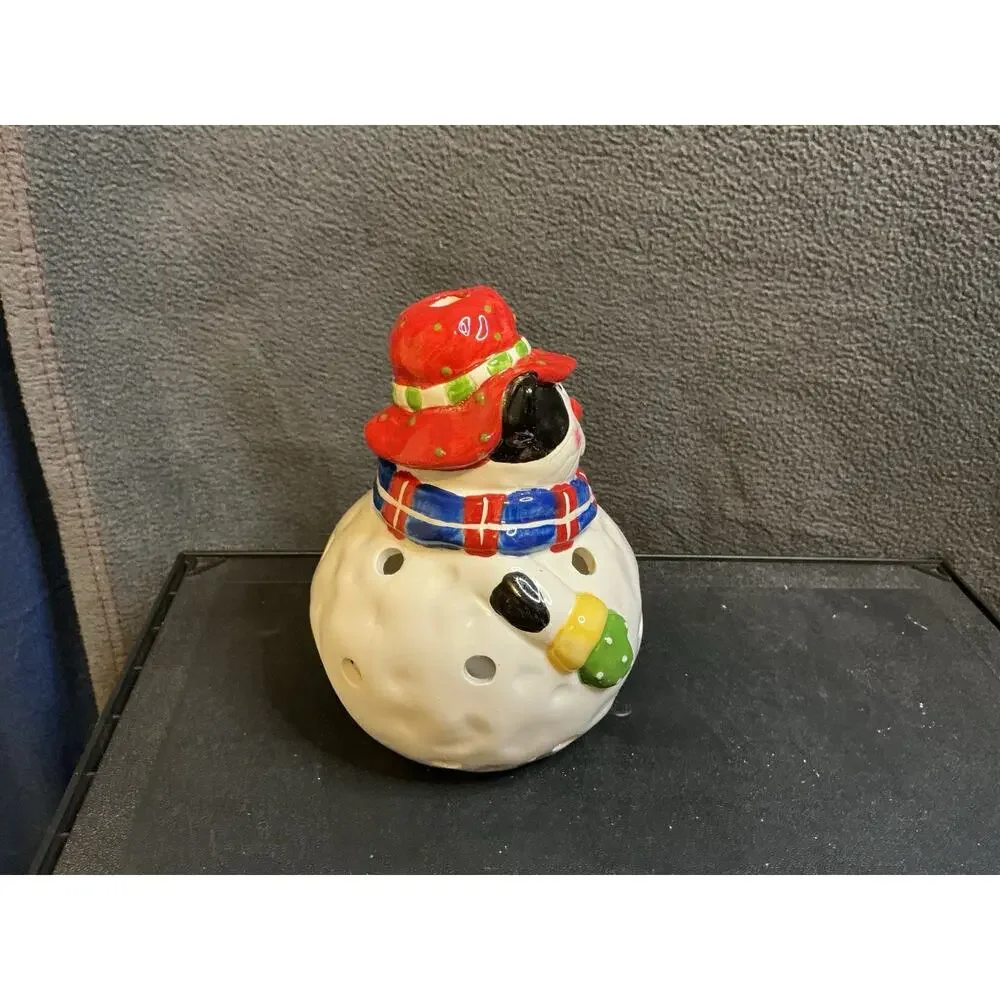 Crazy Cute Kitty Cat Snowman Luminary Tea Light